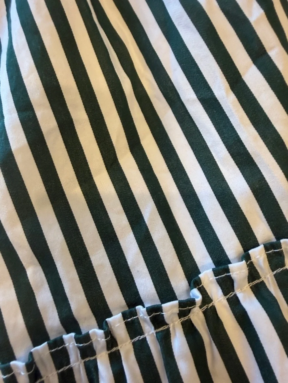 Hill House the Ellie Nap Dress Green  Striped Tiered Sundress - Picture 3 of 7